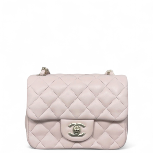 Chanel Quilted Mini Square Flap Lambskin Pink
