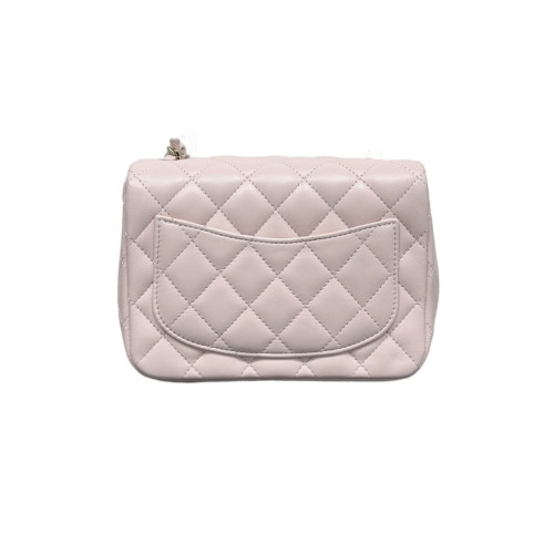 Chanel Quilted Mini Square Flap Lambskin Pink