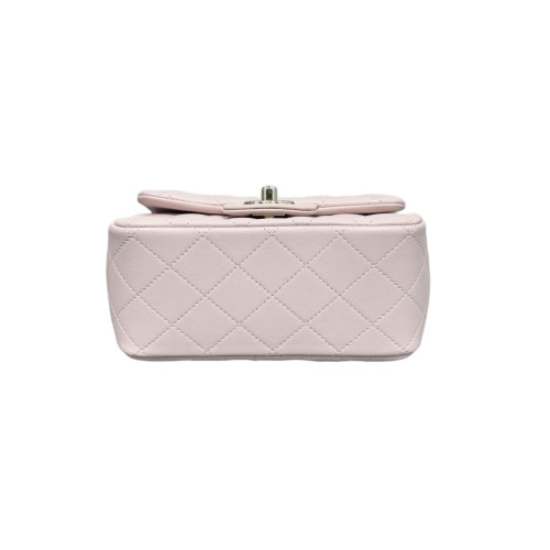 Chanel Quilted Mini Square Flap Lambskin Pink