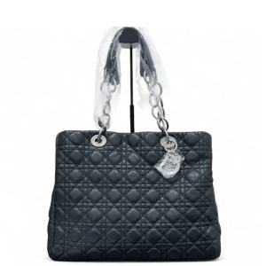 Dior Large Dior Soft Shopping Tote Calfskin Black