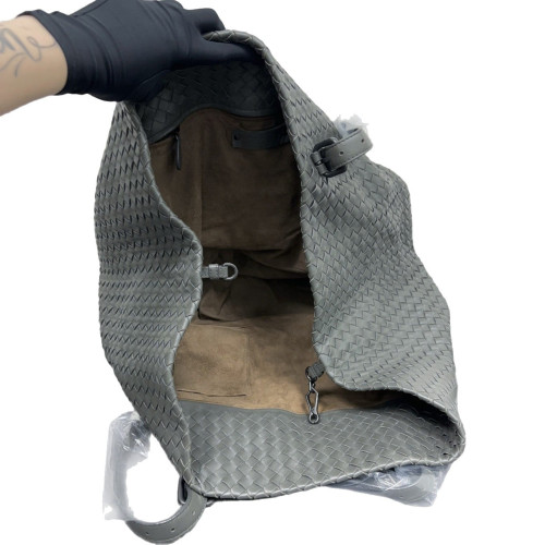Bottega Veneta Tote Bag Calfskin Intrecciato Grey