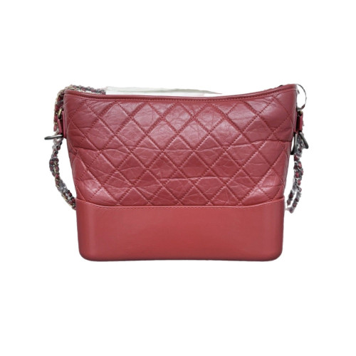 Chanel Quilted New Medium Gabrielle Hobo Calfskin Red
