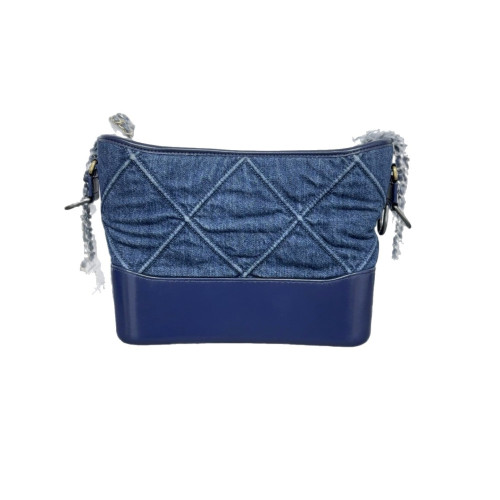 Chanel Quilted New Medium Gabrielle Hobo Denim Calfskin Blue