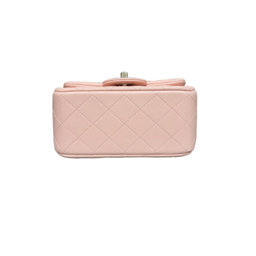 Chanel Quilted Mini Square Flap Calfskin Pink