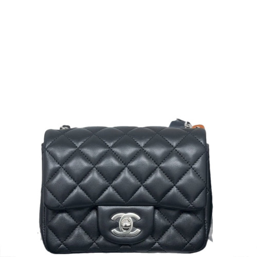Chanel Quilted Mini Square Flap Lambskin Black