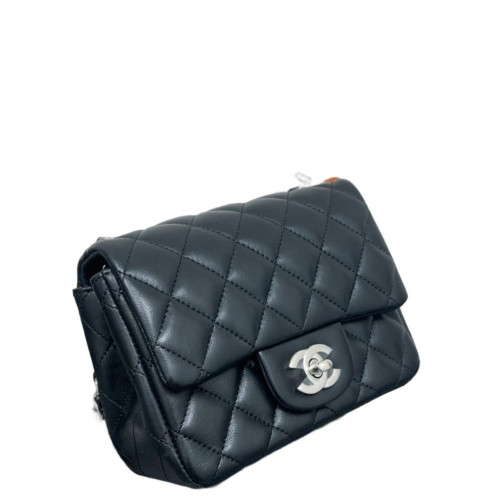 Chanel Quilted Mini Square Flap Lambskin Black