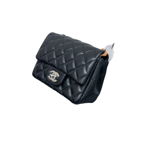 Chanel Quilted Mini Square Flap Lambskin Black