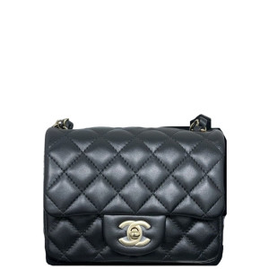 Chanel Quilted Mini Square Flap Lambskin Black