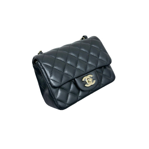 Chanel Quilted Mini Square Flap Lambskin Black