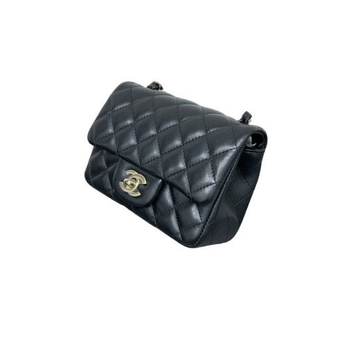 Chanel Quilted Mini Square Flap Lambskin Black