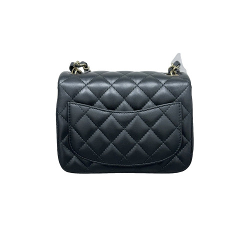 Chanel Quilted Mini Square Flap Lambskin Black