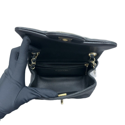 Chanel Quilted Mini Square Flap Lambskin Black