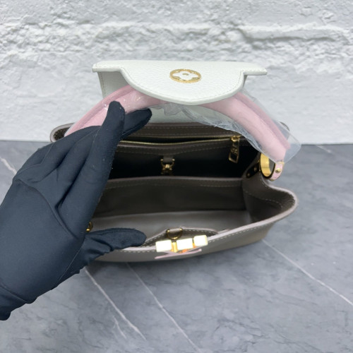 Louis Vuitton Capucines BB Calfskin Pink Grey White