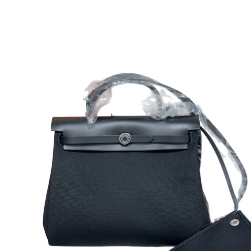 Hermes Herbag 31 Toile Vache Hunter 89 Noir