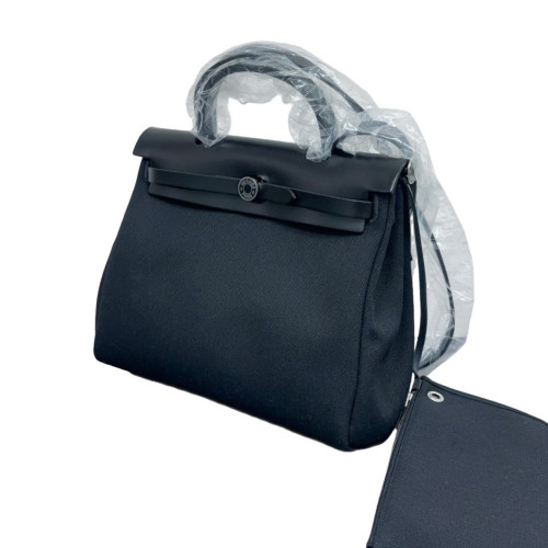 Hermes Herbag 31 Toile Vache Hunter 89 Noir