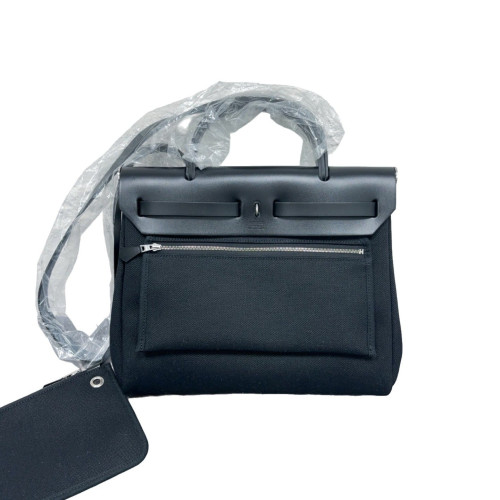 Hermes Herbag 31 Toile Vache Hunter 89 Noir