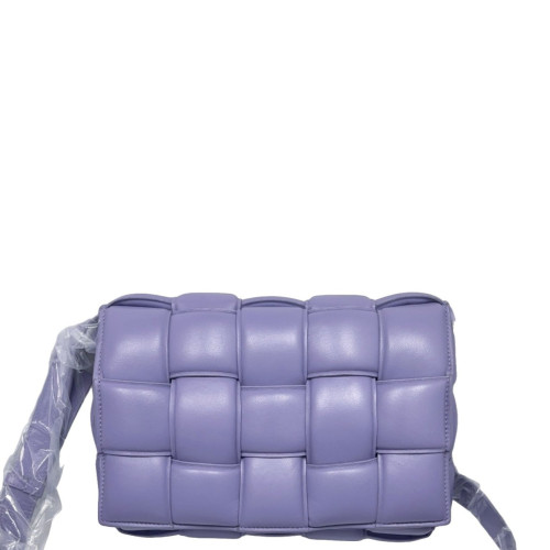 Bottega Veneta Small Padded Cassette Crossbody Bag Lambskin Maxi Intrecciato Purple