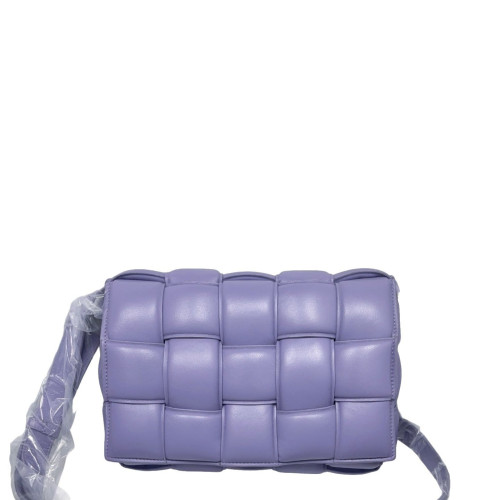 Bottega Veneta Small Padded Cassette Crossbody Bag Lambskin Maxi Intrecciato Purple