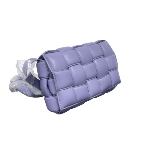 Bottega Veneta Small Padded Cassette Crossbody Bag Lambskin Maxi Intrecciato Purple