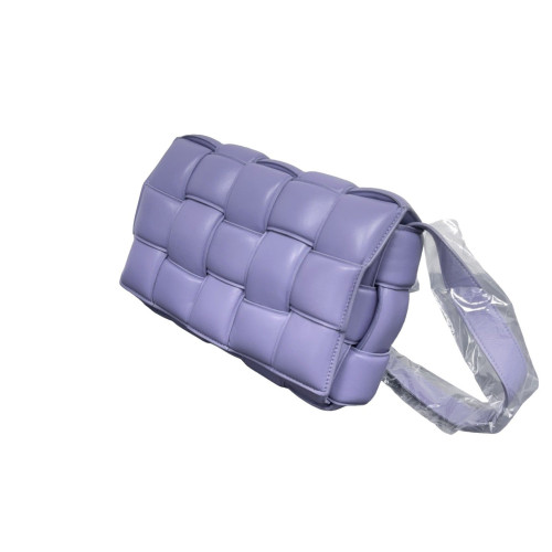 Bottega Veneta Small Padded Cassette Crossbody Bag Lambskin Maxi Intrecciato Purple