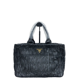 Prada Tote Bag Gaufre Calfskin Black