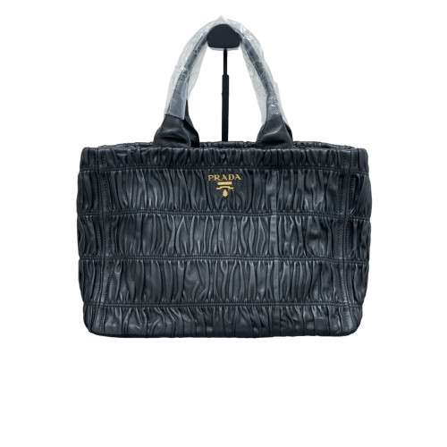 Prada Tote Bag Gaufre Calfskin Black