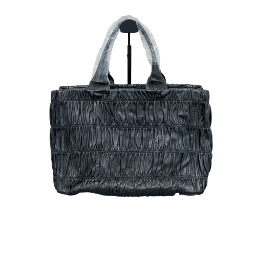 Prada Tote Bag Gaufre Calfskin Black