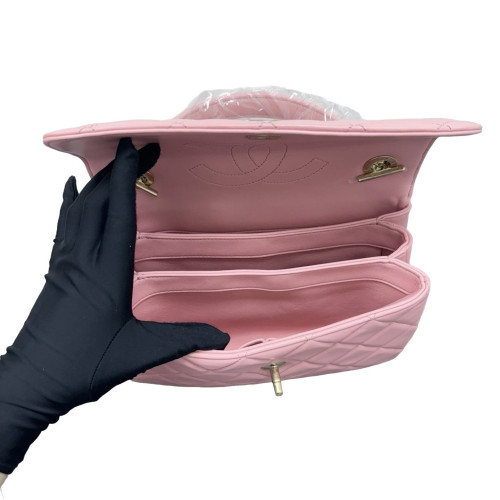 Chanel Quilted Small Trendy CC Handle Flap Calfskin Pink