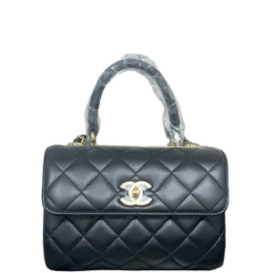 Chanel Quilted Mini Trendy CC Handle Flap Calfskin Black