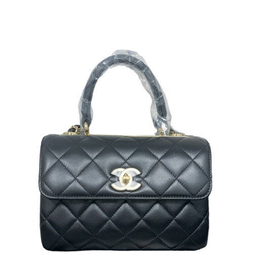 Chanel Quilted Mini Trendy CC Handle Flap Calfskin Black