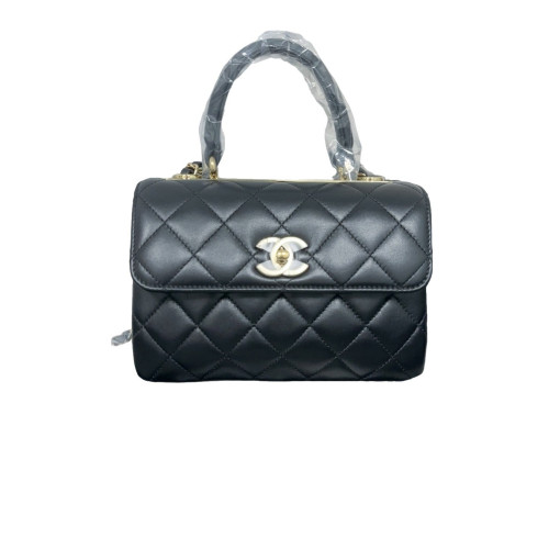 Chanel Quilted Mini Trendy CC Handle Flap Calfskin Black