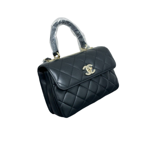 Chanel Quilted Mini Trendy CC Handle Flap Calfskin Black