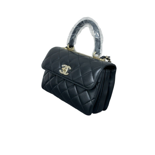 Chanel Quilted Mini Trendy CC Handle Flap Calfskin Black