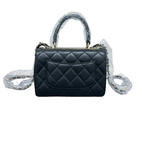Chanel Quilted Mini Trendy CC Handle Flap Calfskin Black