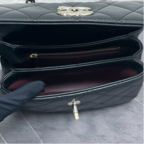 Chanel Quilted Mini Trendy CC Handle Flap Calfskin Black