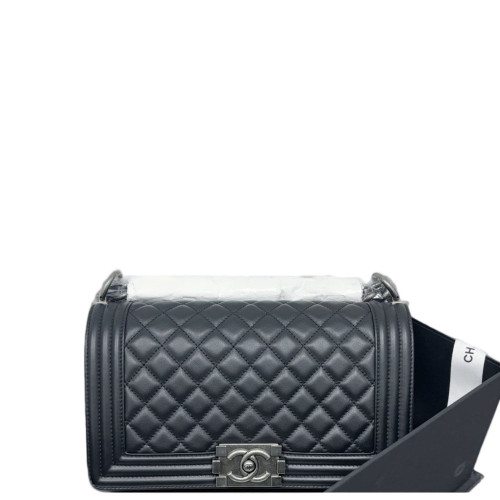Chanel Quilted Medium Boy Flap Calfskin Black