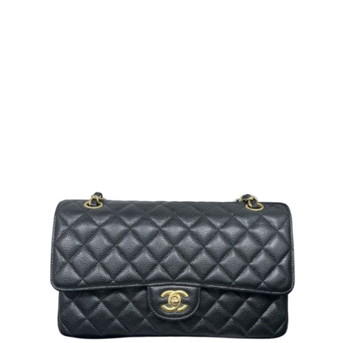 Chanel Quilted Medium Double Flap Grained Calfskin Black