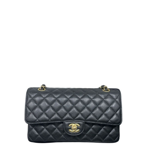 Chanel Quilted Medium Double Flap Grained Calfskin Black