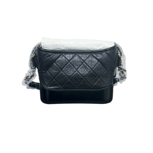 Chanel Quilted Small Gabrielle Hobo Calfskin Black