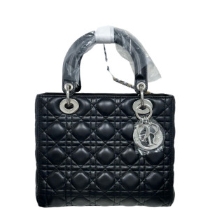 Dior Medium Lady Dior Calfskin Black