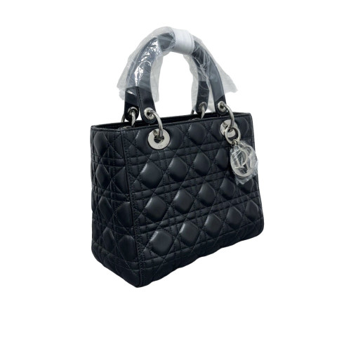 Dior Medium Lady Dior Calfskin Black