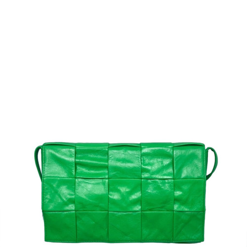 Bottega Veneta Classic Cassette Crossbody Bag Pull Up Leather Green