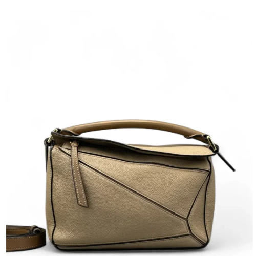Loewe Small Puzzle Grained Calfskin Calfskin Beige Brown Loewe Small Puzzle Grained Calfskin Calfskin Beige Brown