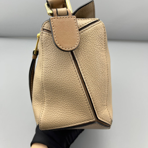 Loewe Small Puzzle Grained Calfskin Calfskin Beige Brown Loewe Small Puzzle Grained Calfskin Calfskin Beige Brown