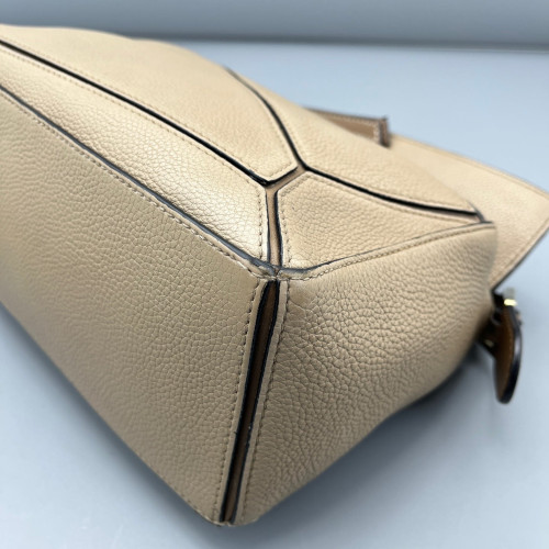 Loewe Small Puzzle Grained Calfskin Calfskin Beige Brown Loewe Small Puzzle Grained Calfskin Calfskin Beige Brown