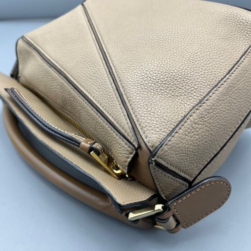 Loewe Small Puzzle Grained Calfskin Calfskin Beige Brown Loewe Small Puzzle Grained Calfskin Calfskin Beige Brown
