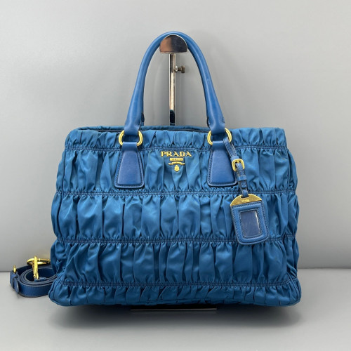 Prada Large Gaufre Buckle Satchel Tessuto Nylon Blue Prada Large Gaufre Buckle Satchel Tessuto Nylon Blue