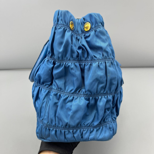 Prada Large Gaufre Buckle Satchel Tessuto Nylon Blue Prada Large Gaufre Buckle Satchel Tessuto Nylon Blue