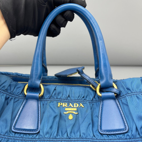 Prada Large Gaufre Buckle Satchel Tessuto Nylon Blue Prada Large Gaufre Buckle Satchel Tessuto Nylon Blue