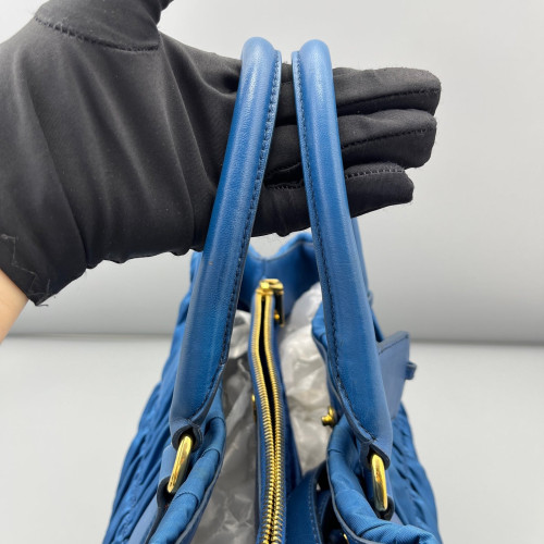 Prada Large Gaufre Buckle Satchel Tessuto Nylon Blue Prada Large Gaufre Buckle Satchel Tessuto Nylon Blue